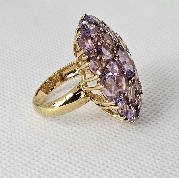 Bold & Beautiful Genuine Amethyst Vermeil Ring Size 7! - Picture 3 of 6